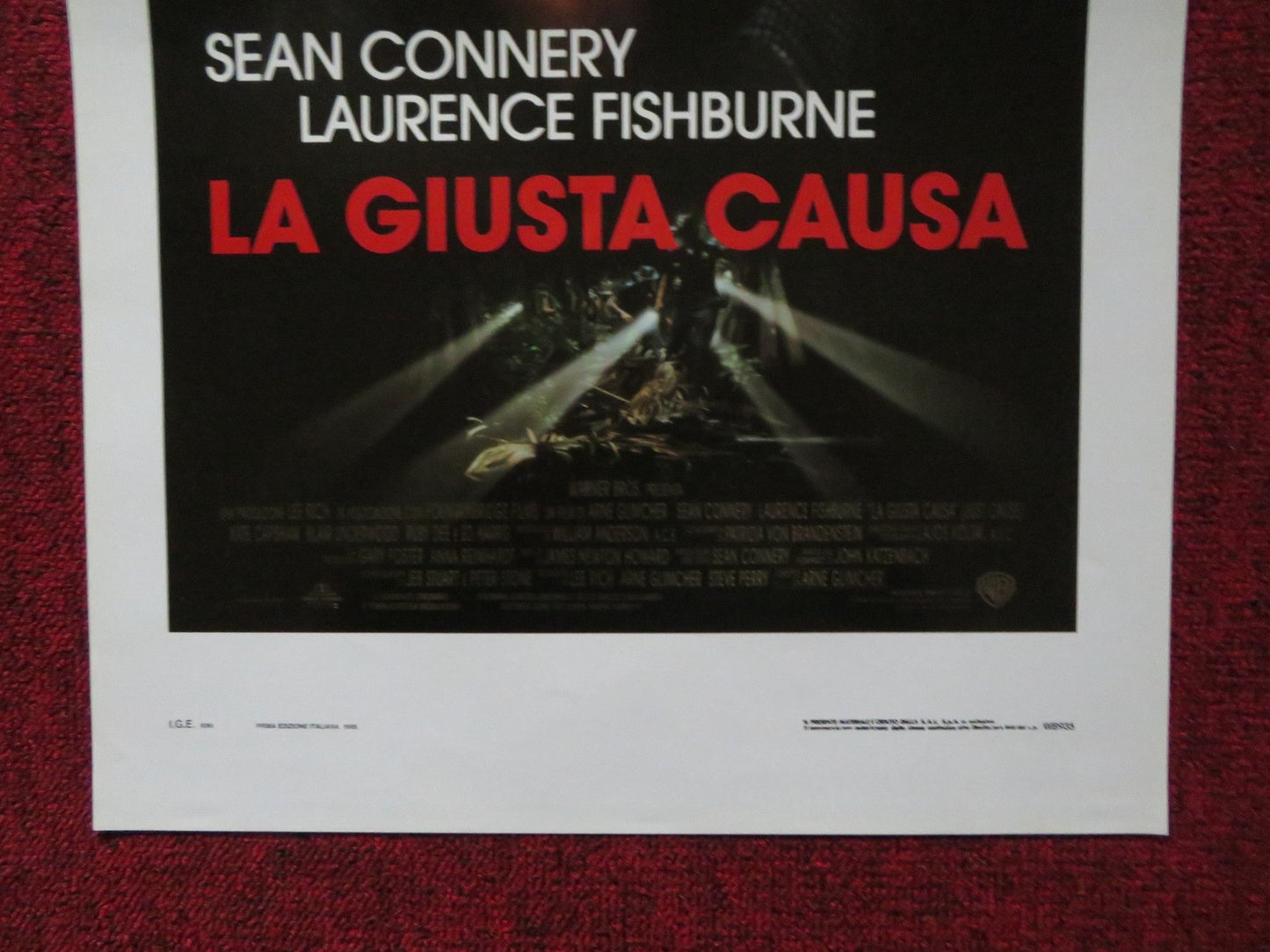 JUST CAUSE ITALIAN LOCANDINA POSTER SEAN CONNERY LAURENCE FISHBURNE 1995 Rendezvous Cinema Movie posters