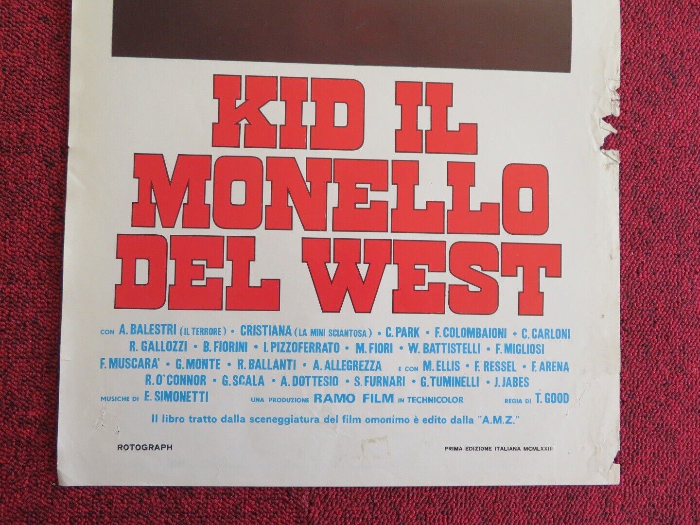 KID IL MONELLO DEL WEST ITALIAN LOCANDINA (27"x12.5") POSTER 1973 Movie posters