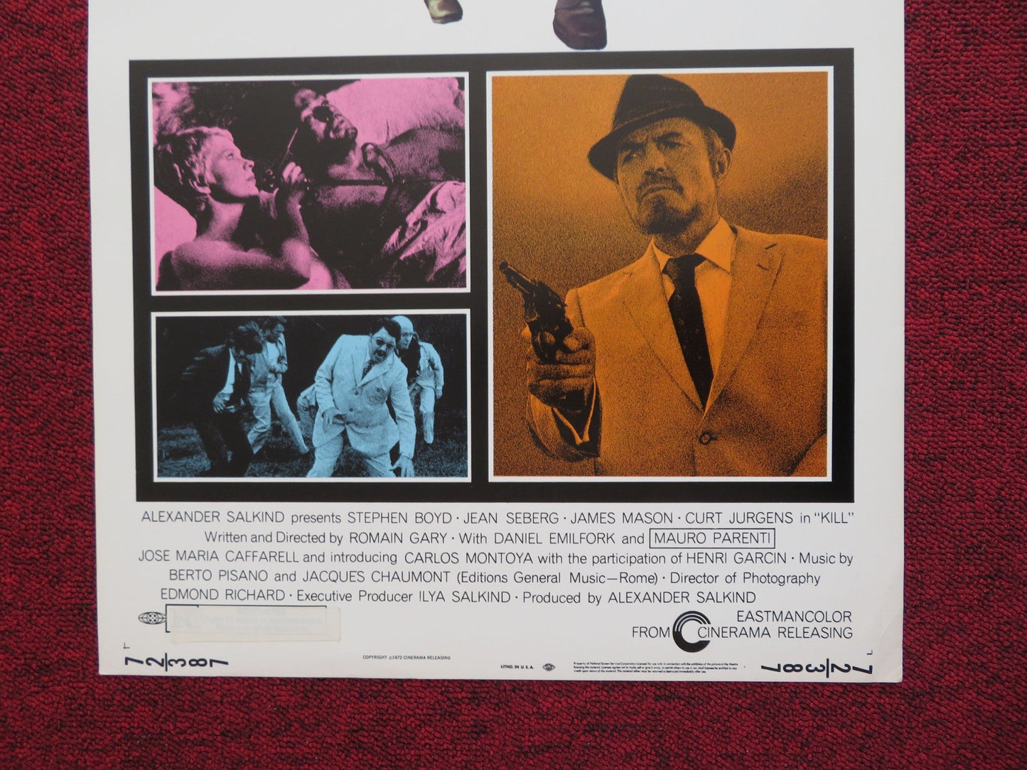 KILL! KILL! KILL! US INSERT (14"x 36") POSTER STEPHEN BOYD JAMES MASON 1972 Rendezvous Cinema Movie posters