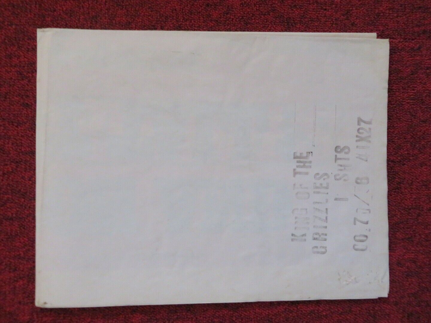 KING OF THE GRIZZLIES FOLDED US ONE SHEET POSTER DISNEY 1970 Movie posters