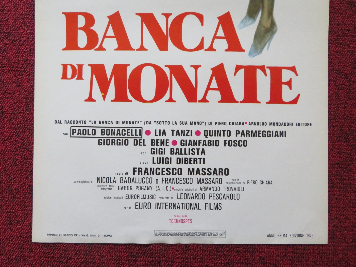 LA BANCA DI MONATE ITALIAN LOCANDINA POSTER WALTER CHIARI MAGALI NOEL 1976 Rendezvous Cinema Movie posters