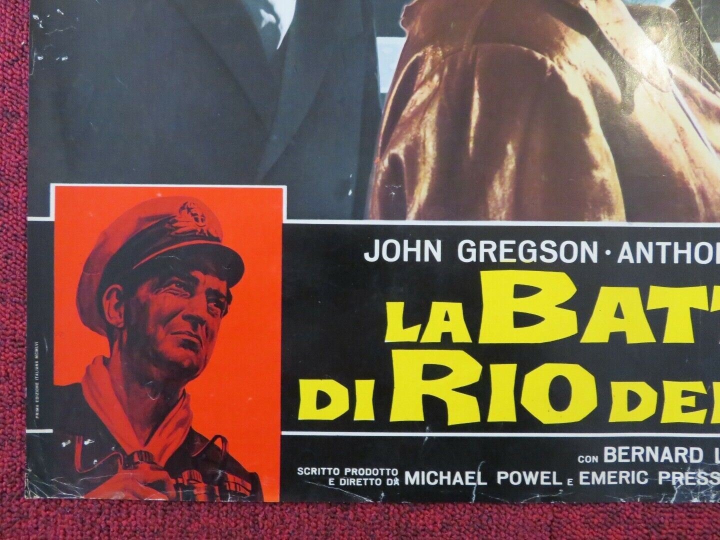 LA BATTAGLIA DI RIO DELLA PLATA - A ITALIAN FOTOBUSTA POSTER JOHN GREGSON 1956 Movie posters