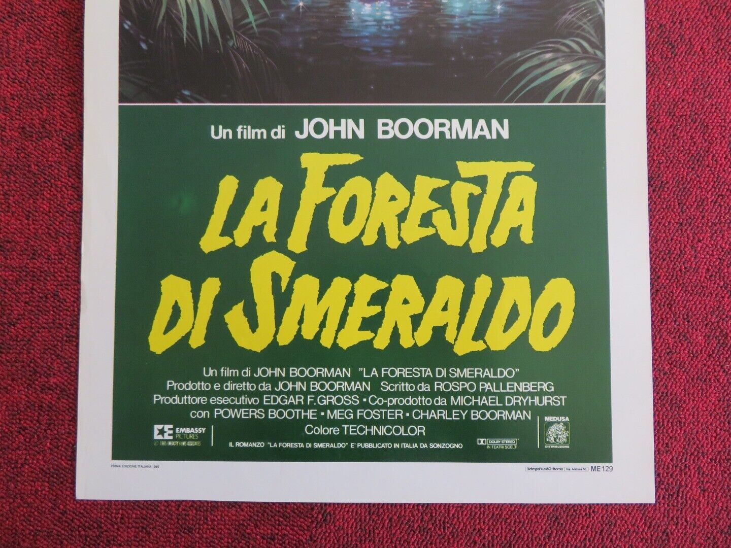 LA FORESTA DI SMERALDO ITALIAN LOCANDINA (27.5"x13") POSTER MEG FOSTER 1985 Movie posters
