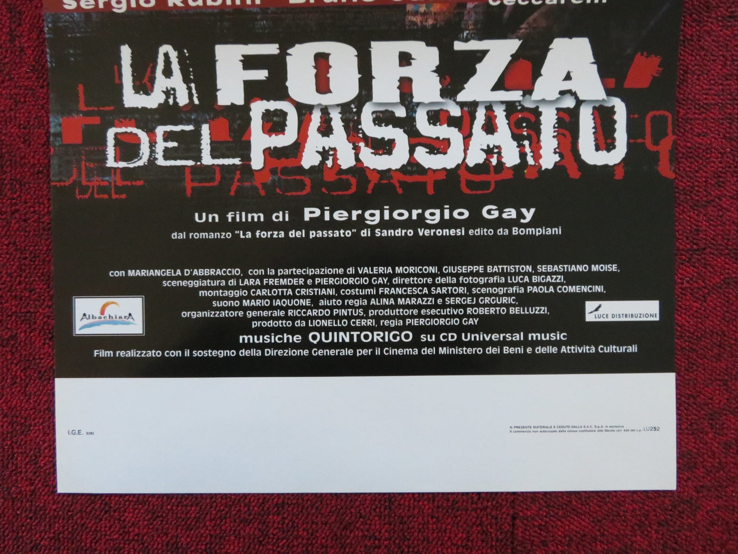 LA FORZA DEL PASSATO ITALIAN LOCANDINA POSTER SERGIO RUBINI BRUNO GANZ 2002 Rendezvous Cinema Movie posters