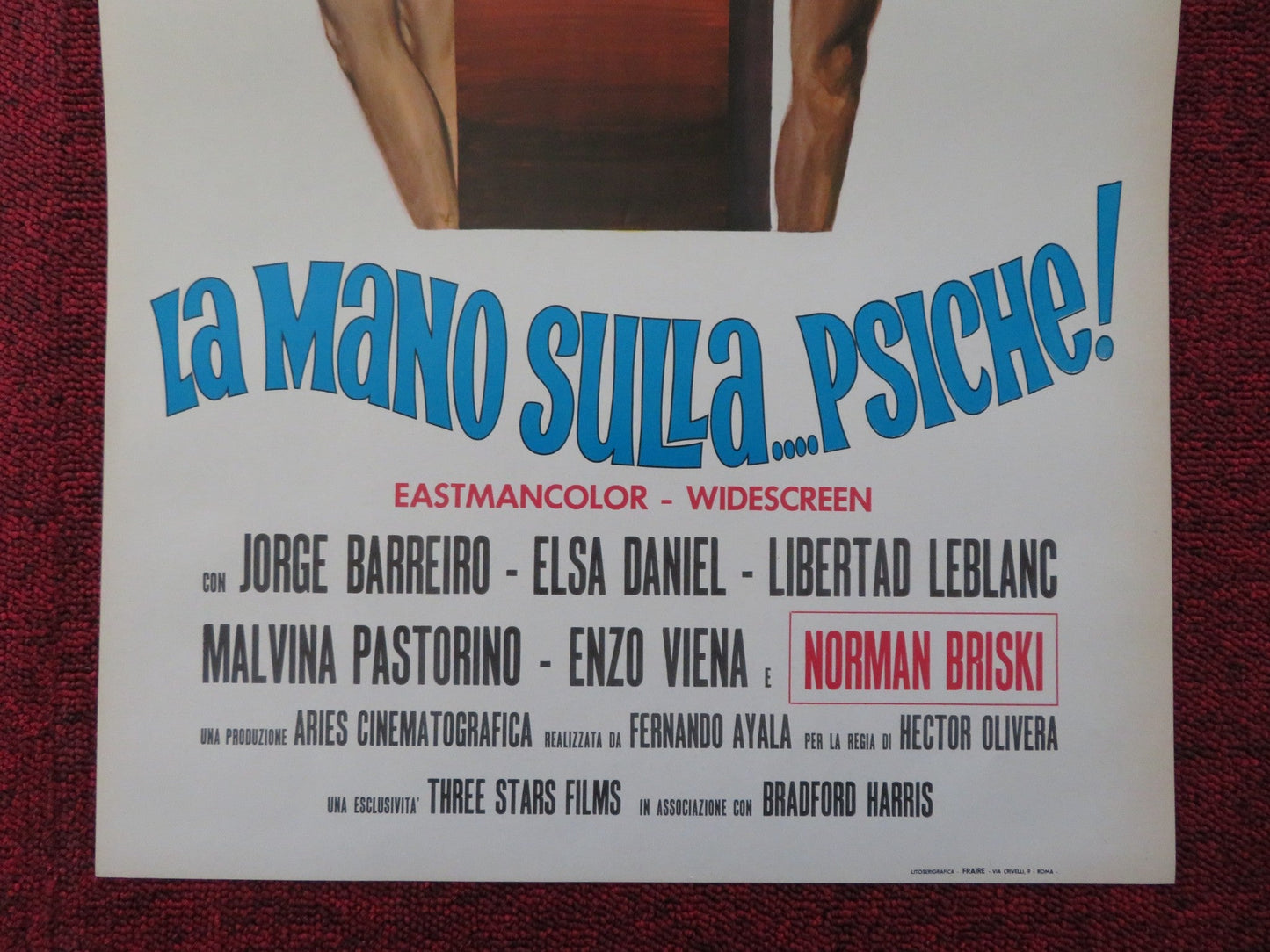 LA MANO SULLA...PSICHE! ITALIAN LOCANDINA POSTER JORGE BARREIRO ELSA DANIEL 1968 Rendezvous Cinema Movie posters