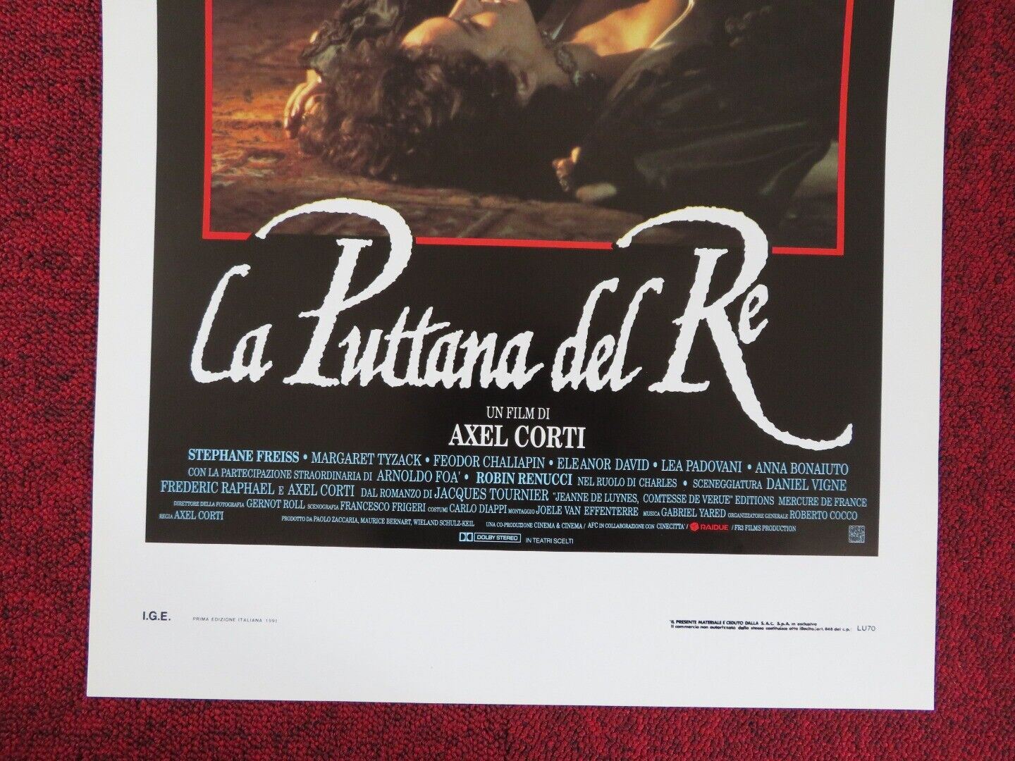 LA PUTTANA DEL RE ITALIAN LOCANDINA (27.5"x13") POSTER TIMOTHY DALTON 1991 Movie posters