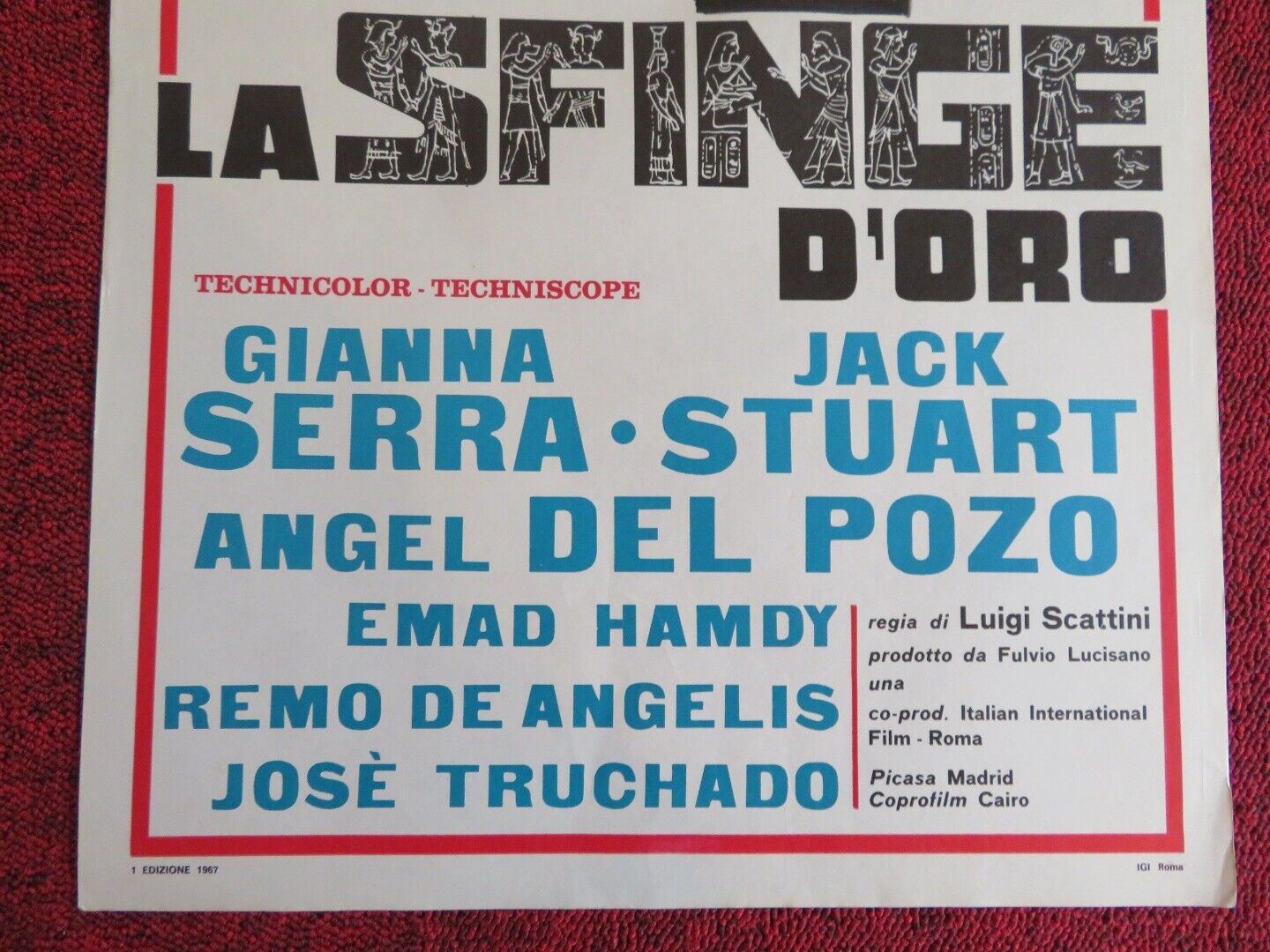 LA SFINGE D'ORO / The Glass Sphinx ITALIAN LOCANDINA (27.5"x13") POSTER 1967 Movie posters