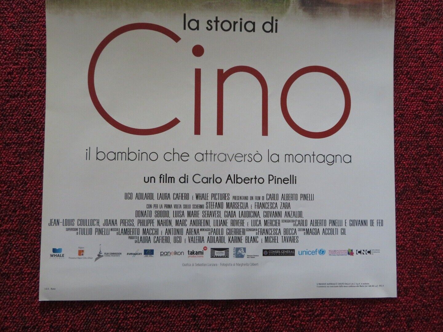 LA STORIA DI CINO ITALIAN LOCANDINA (27"x12.5") POSTER STEFANO MARSEGLIA 2013 - Rendezvous Cinema