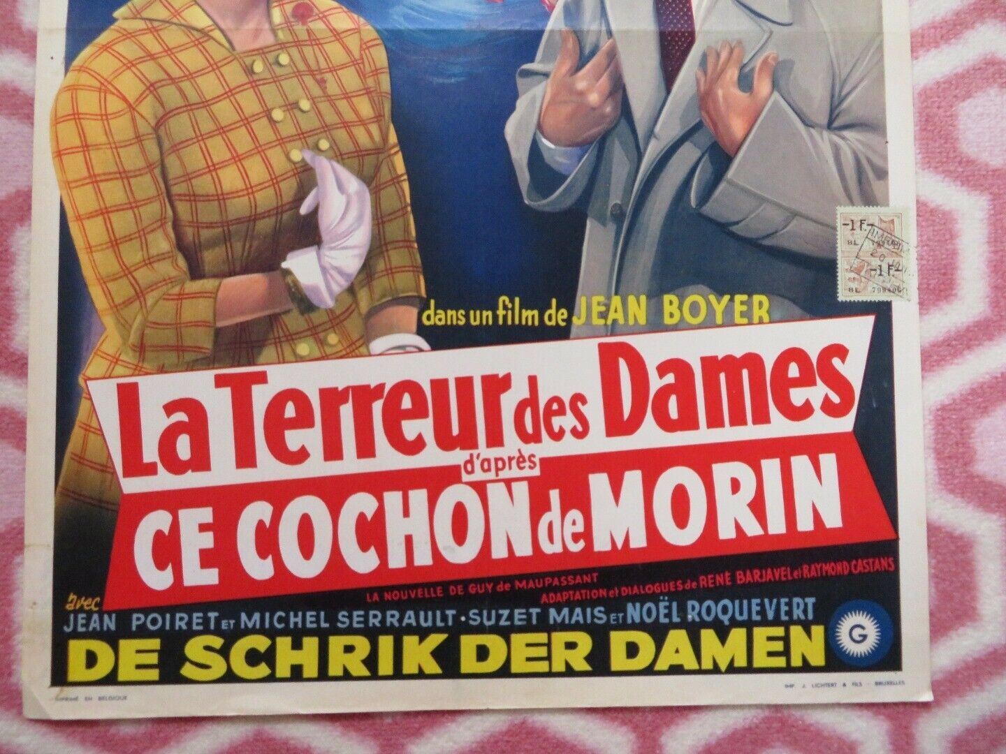 LA TERREUR DES DAMES / The Terror with Women BELGIUM (21"x14") POSTER 1956 Movie posters