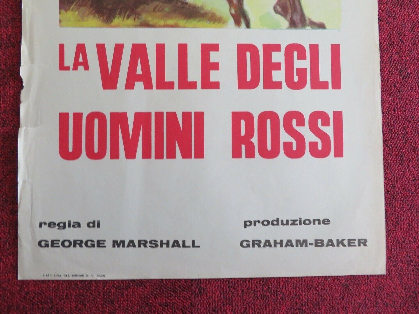 LA VALLE DEGLI UOMINI ROSSI ITALIAN LOCANDINA (27.5"x13") POSTER 1942 Movie posters