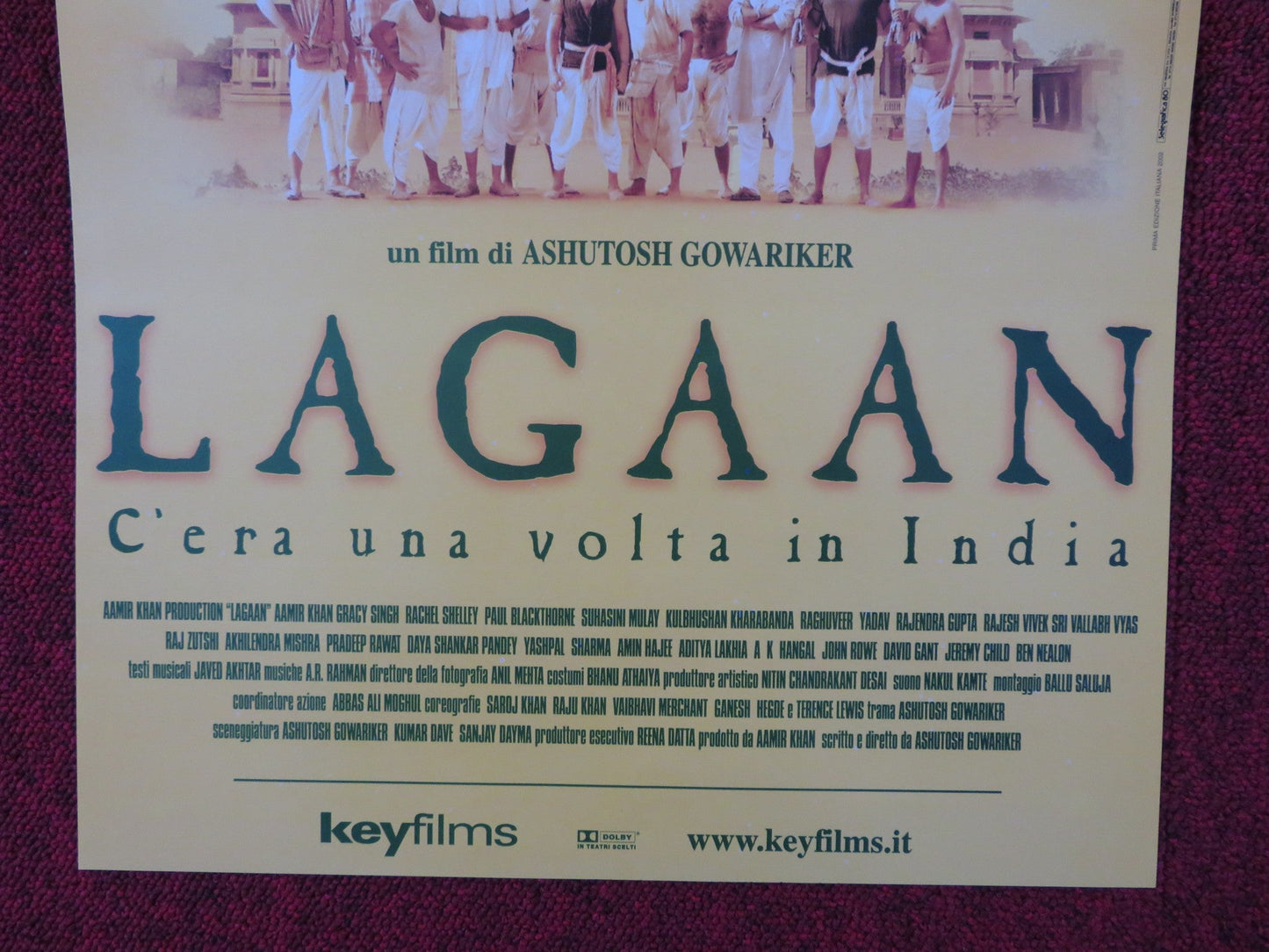 LAGAAN: ONCE UPON A TIME IN INDIA ITALIAN LOCANDINA POSTER AAMIR KHAN 2001 Rendezvous Cinema Movie posters