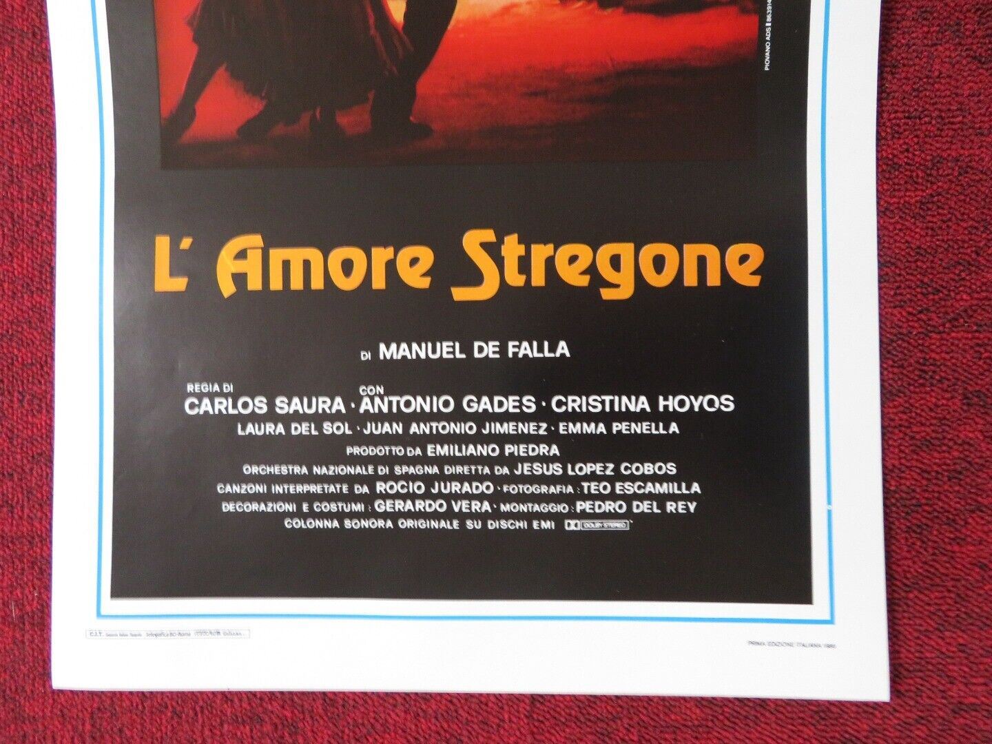 L'AMORE STREGONE ITALIAN LOCANDINA (27.5"x13") POSTER CARLOS SAURA 1986 - Rendezvous Cinema