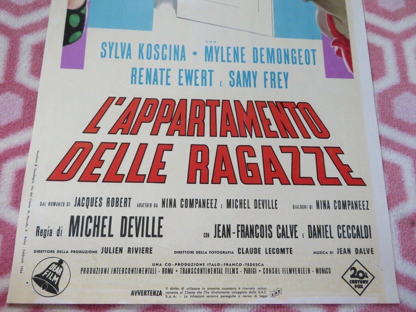 L'APPARTAMENTO DELLE RAGAZZE ITALIAN LOCANDINA (27.5"x 13") POSTER SYLVA KOSCINA Movie posters