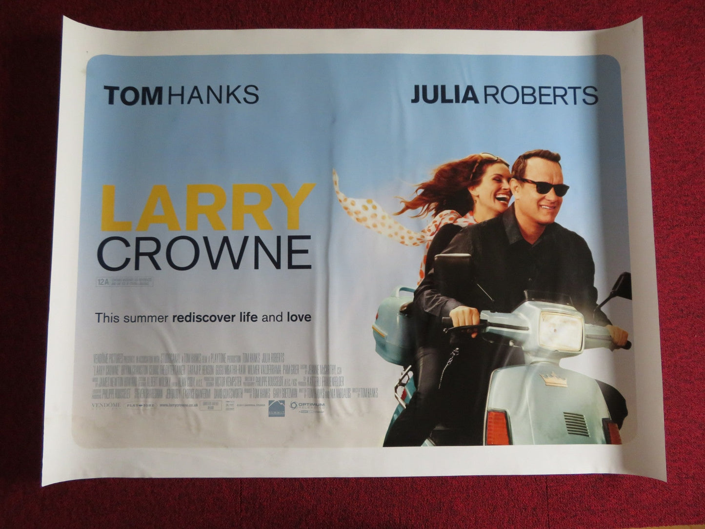 LARRY CROWNE UK QUAD (30"x 40") ROLLED POSTER TOM HANKS SARAH MAHONEY 2011 Rendezvous Cinema Movie posters