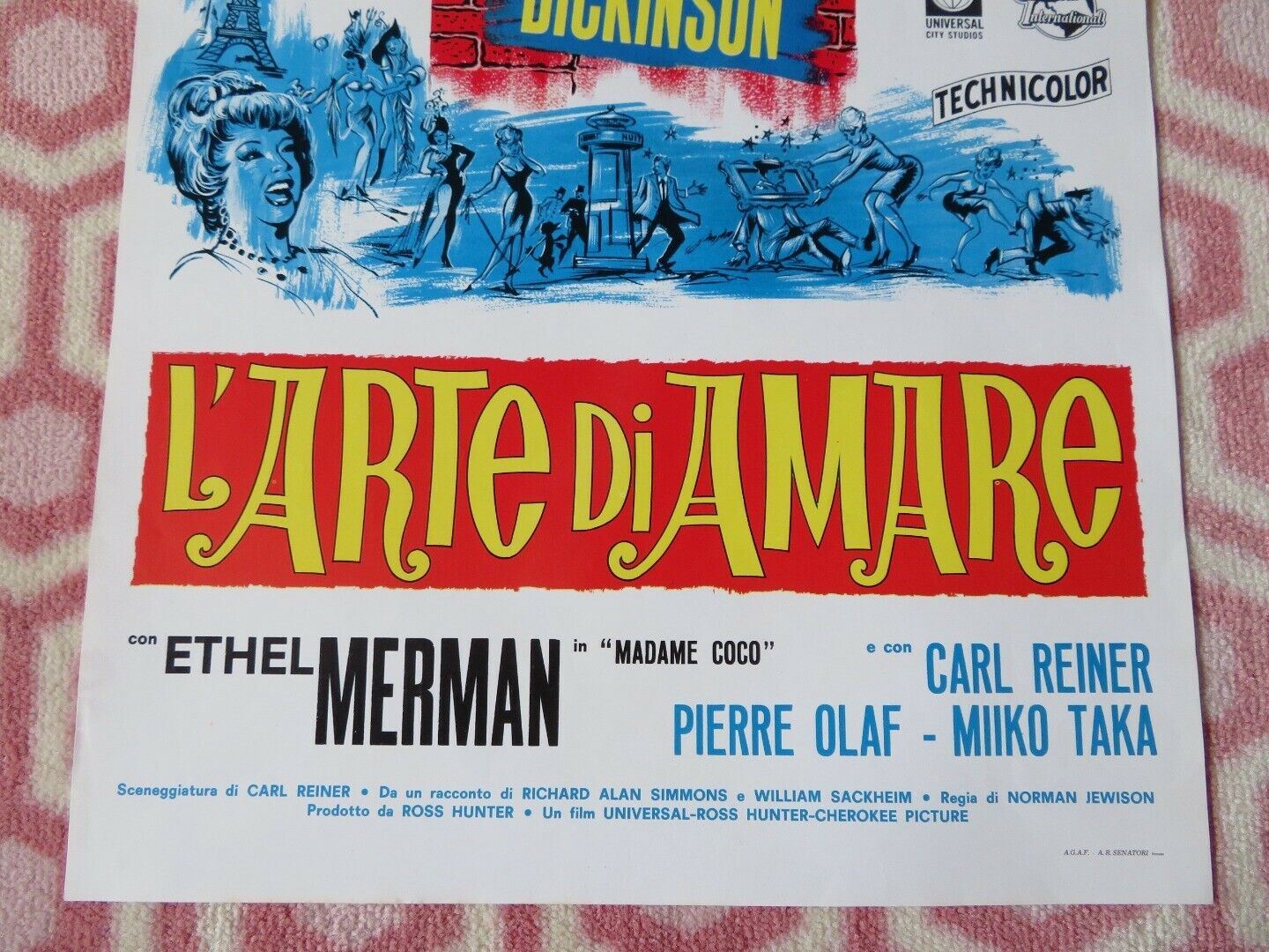 L'ARTE DI AMARE ITALIAN LOCANDINA (27.5"x13") POSTER DICK VAN DYK 1968 Movie posters