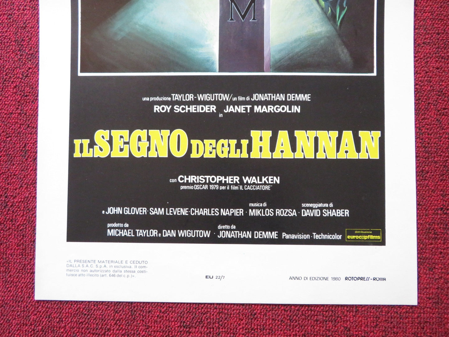 LAST EMBRACE ITALIAN LOCANDINA POSTER ROY SCHEIDER CHRISTOPHER WALKEN 1979 Rendezvous Cinema Movie posters