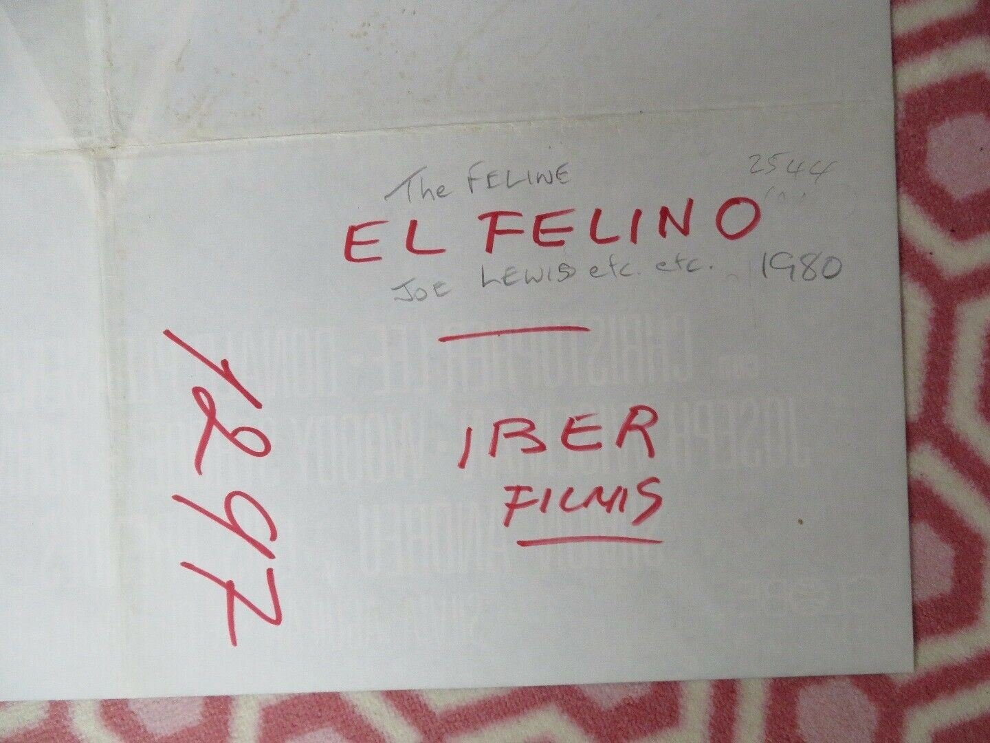 LE FELINO/ Jaguar Lives! SPANISH (36.5"X 25.5") ROLLED POSTER JOE LEWIS 1979 Movie posters