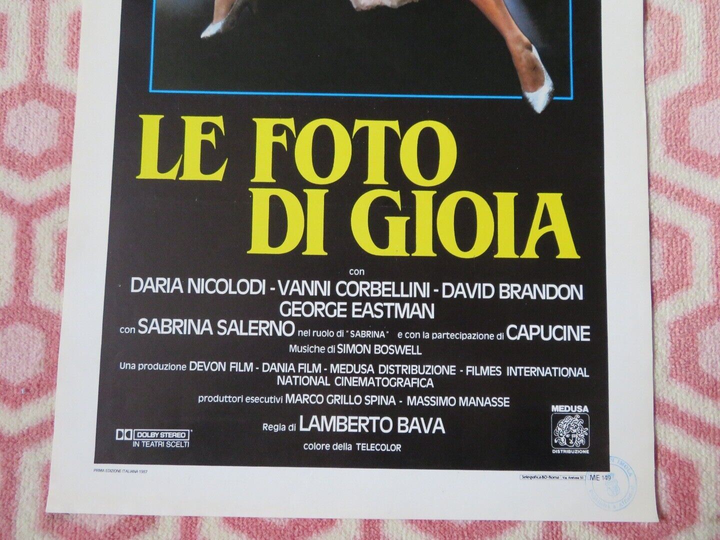 LE FOTO DI GIOIA / Delirium ITALIAN LOCANDINA (27.5"x13") POSTER D NICOLODI '87 Movie posters