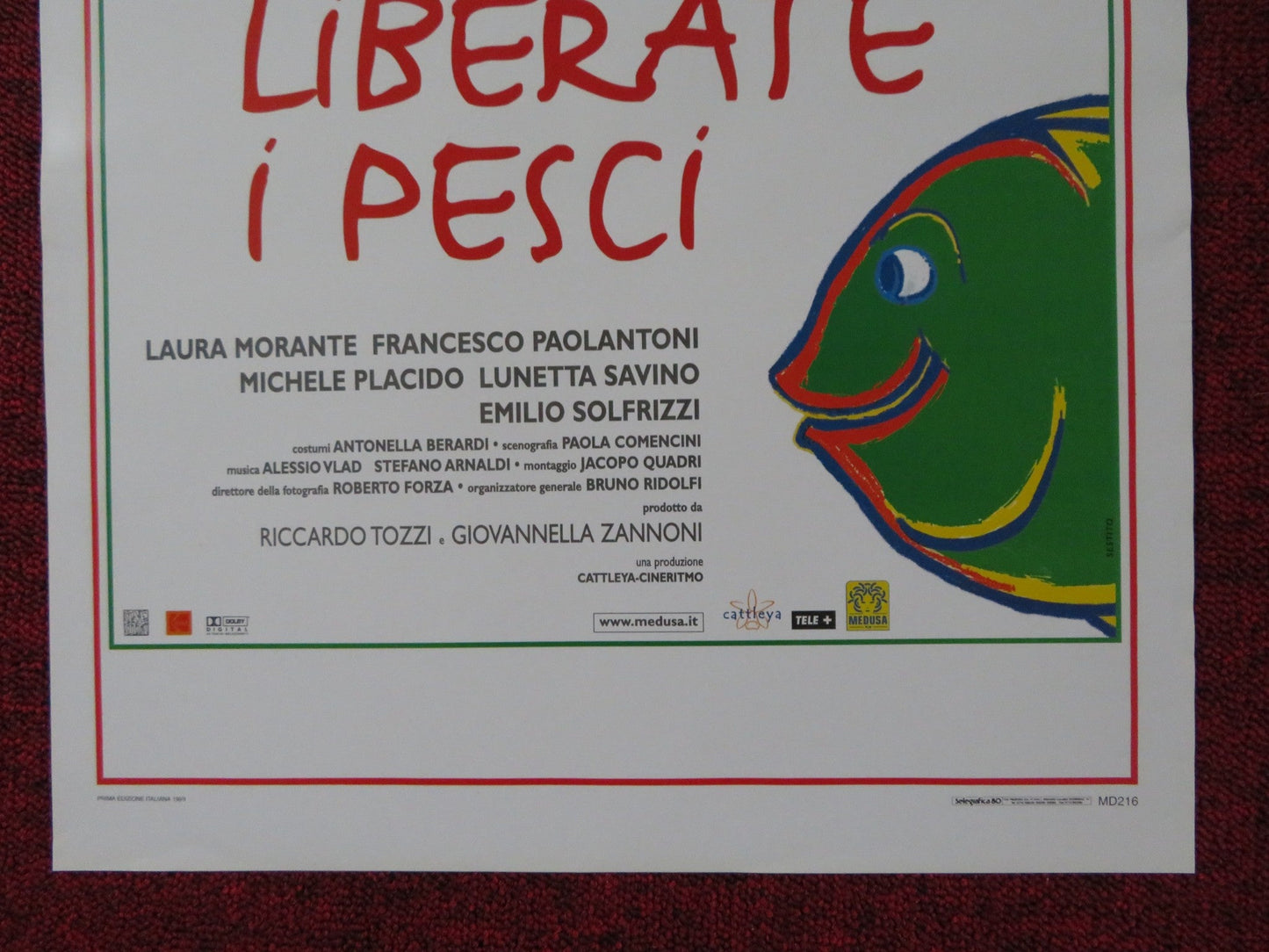 LIBERATE I PESCI! ITALIAN LOCANDINA POSTER LAURA MORANTE F. PAOLANTONI 1999 Rendezvous Cinema Movie posters