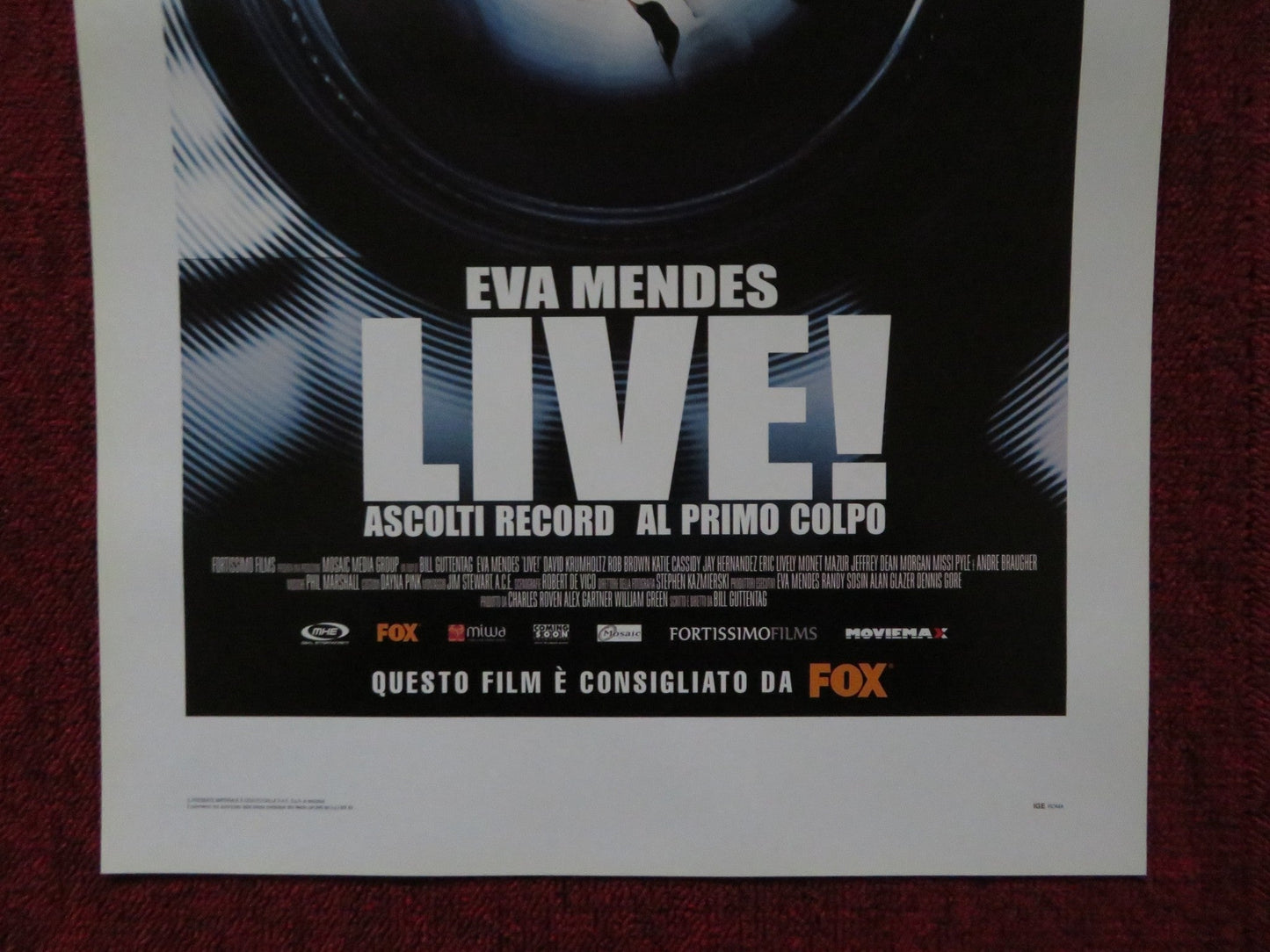LIVE! ITALIAN LOCANDINA POSTER EVA MENDES DAVID KRUMHOLTZ 2007 Rendezvous Cinema Movie posters