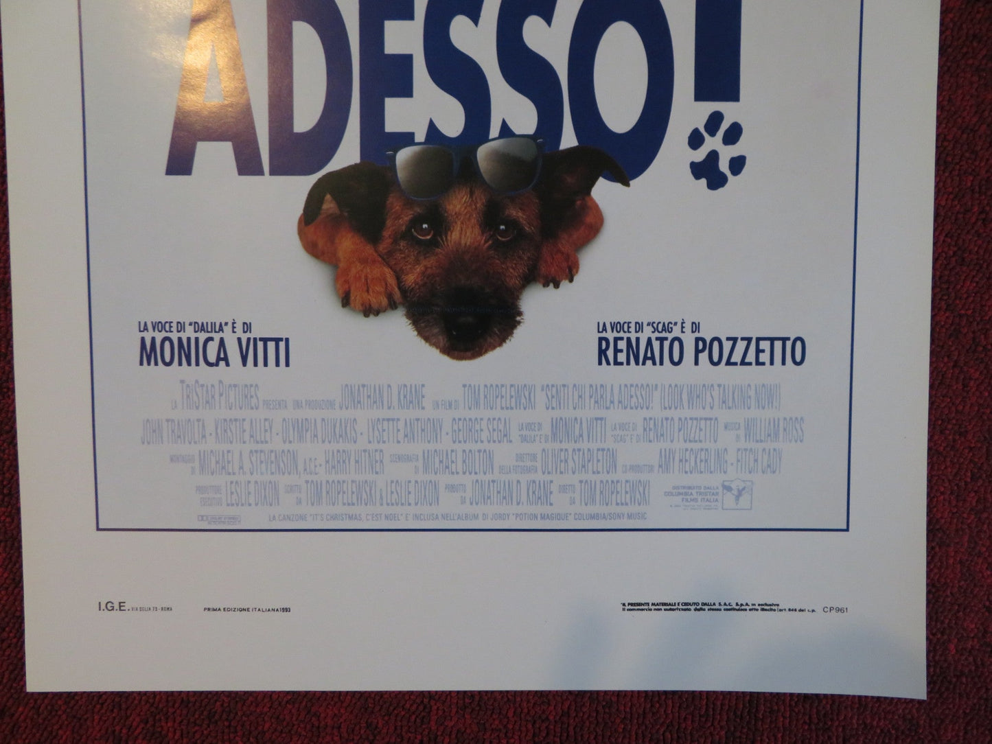 LOOK WHO'S TALKING NOW ITALIAN LOCANDINA POSTER JOHN TRAVOLTA KIRSTIE ALLEY 1993 Rendezvous Cinema Movie posters