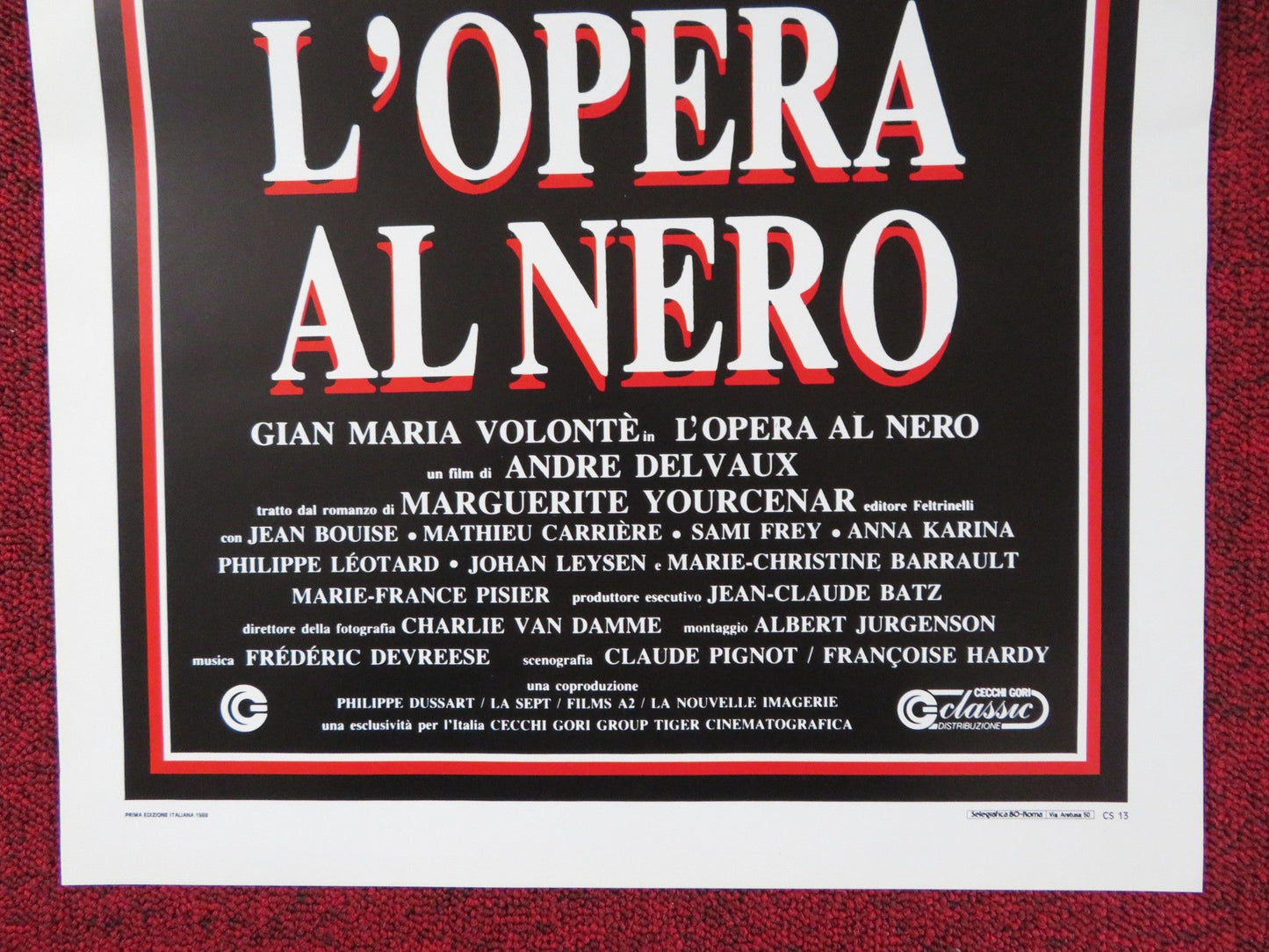 L'OPERA AL NERO ITALIAN LOCANDINA POSTER GIAN MARIA VOLONTE 1988 Rendezvous Cinema Movie posters