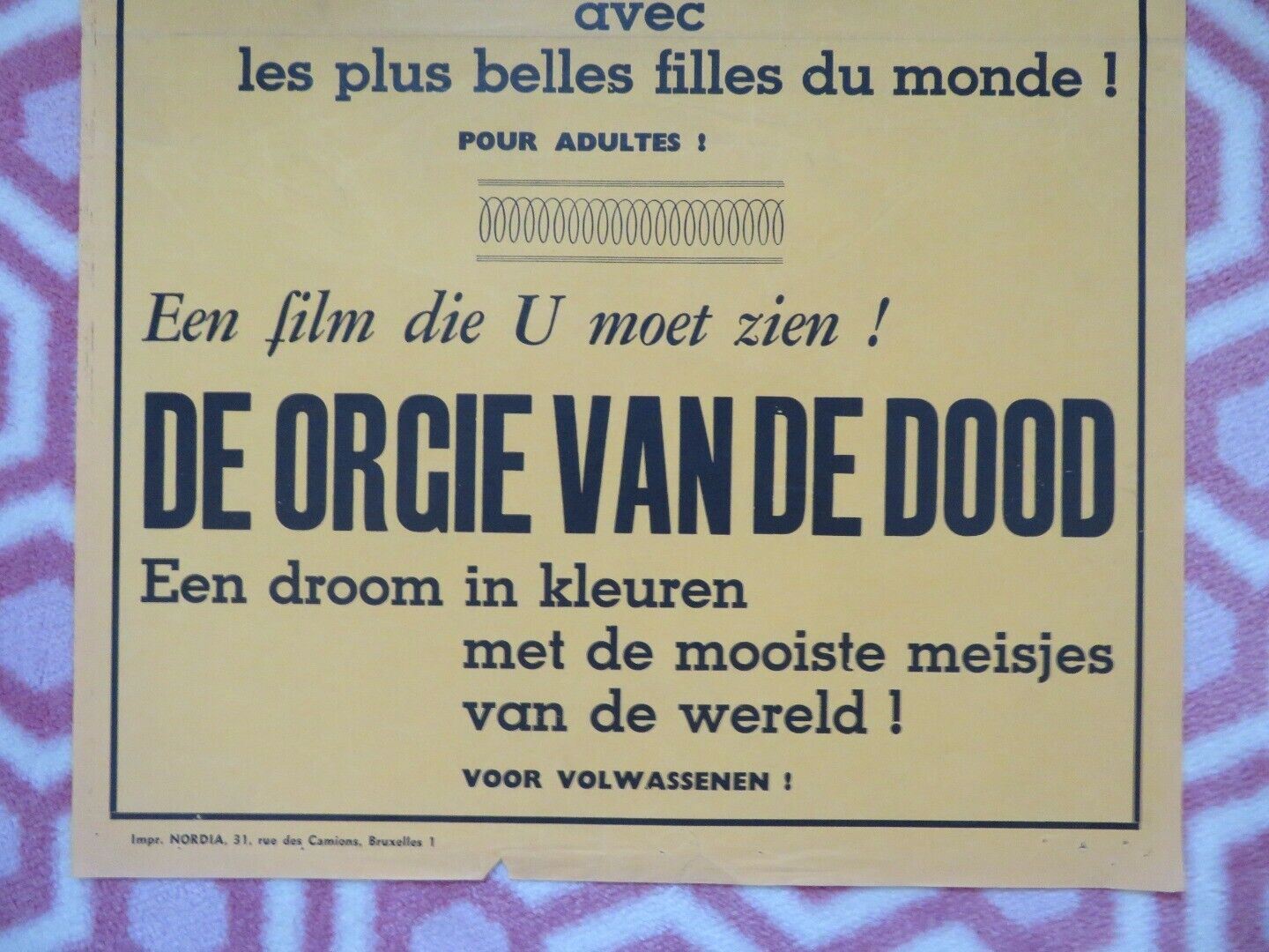 L'ORGIE DE LA MORT/ ORGIE OF THE DEAD BELGIUM (21.5"x14") POSTER 1965 Movie posters