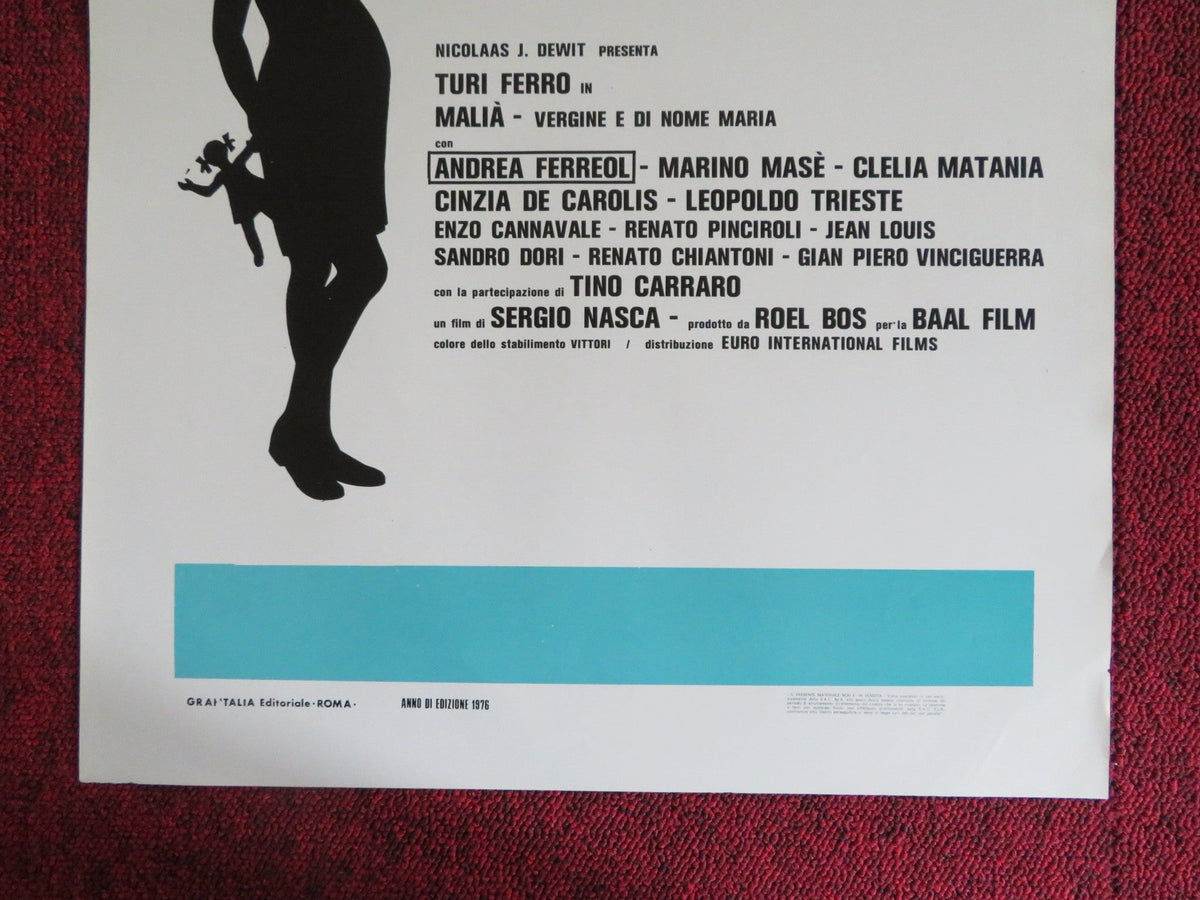 MALIA - VERGINE E DI NOME MARIA ITALIAN LOCANDINA POSTER TURI FERRO 1976 Rendezvous Cinema Movie posters