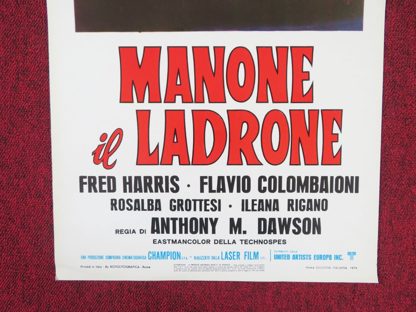 MANONE IL LADRONE ITALIAN LOCANDINA POSTER FERNANDO BILBAO F. COLOMBAIONI 1974 Rendezvous Cinema Movie posters