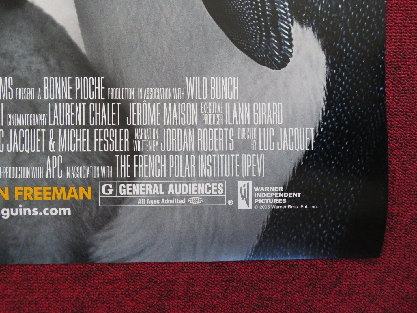 MARCH OF THE PENGUINS US ONE SHEET ROLLED POSTER MORGAN FREEMAN 2005 Rendezvous Cinema Movie posters