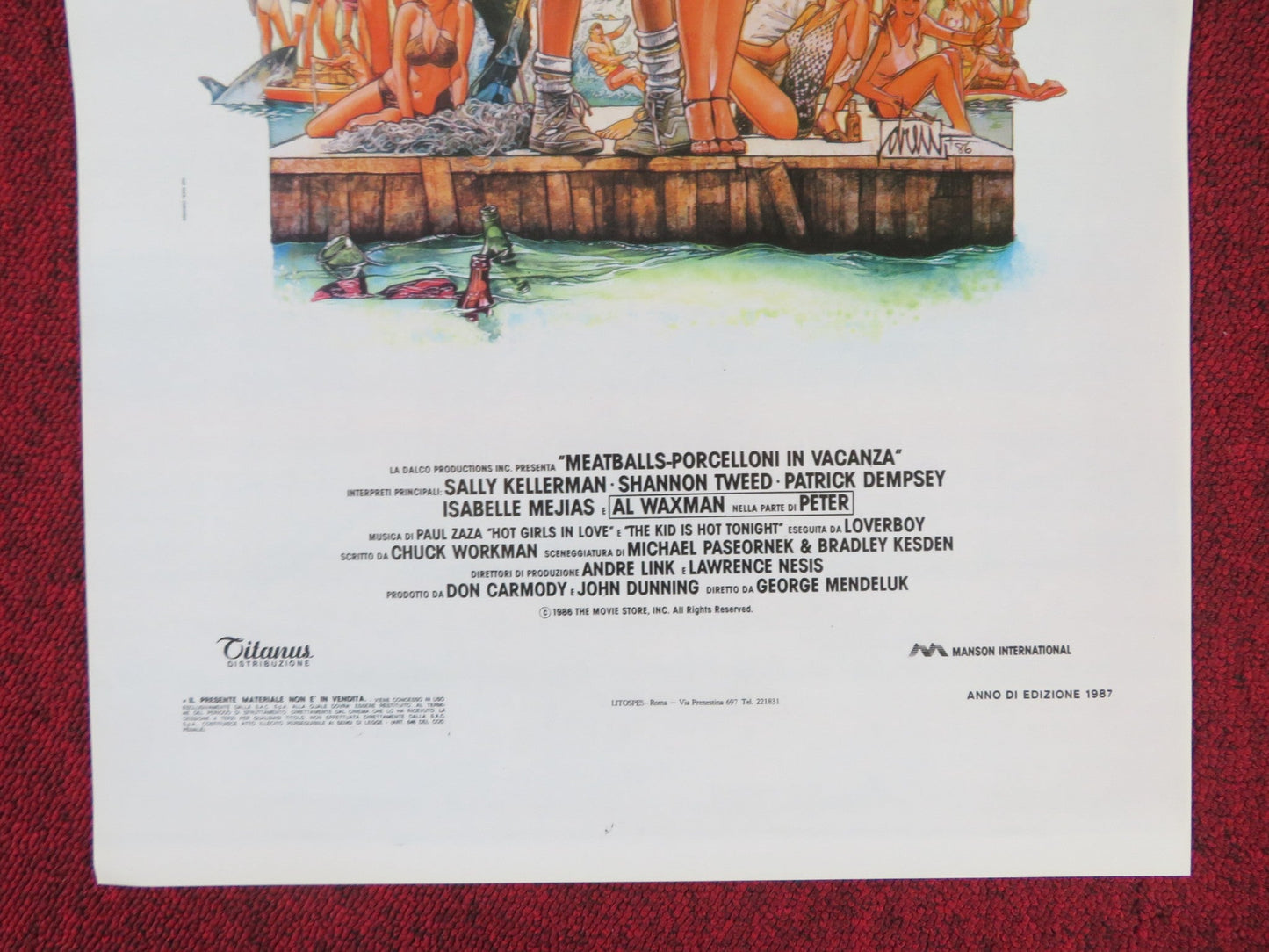 MEATBALLS III: SUMMER JOB ITALIAN LOCANDINA POSTER SALLY KELLERMAN 1986 Rendezvous Cinema Movie posters