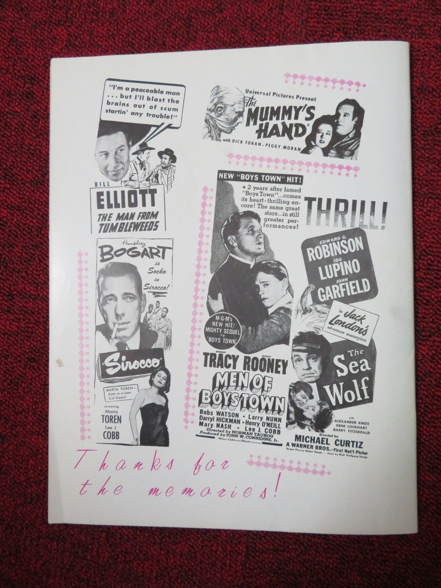 MEMORY LANE JULY 1980 MAGAZINE MAE WEST SIGNED BY HUNTZ HALL Rendezvous Cinema Movie posters