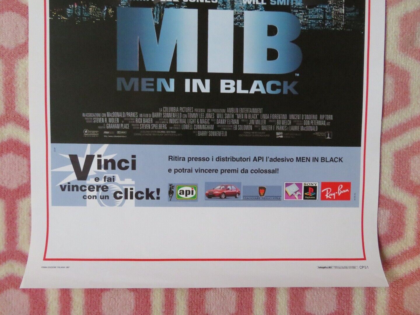 MEN IN BLACK ITALIAN LOCANDINA (27.5"x13") POSTER WILL SMITH 1997 Movie posters
