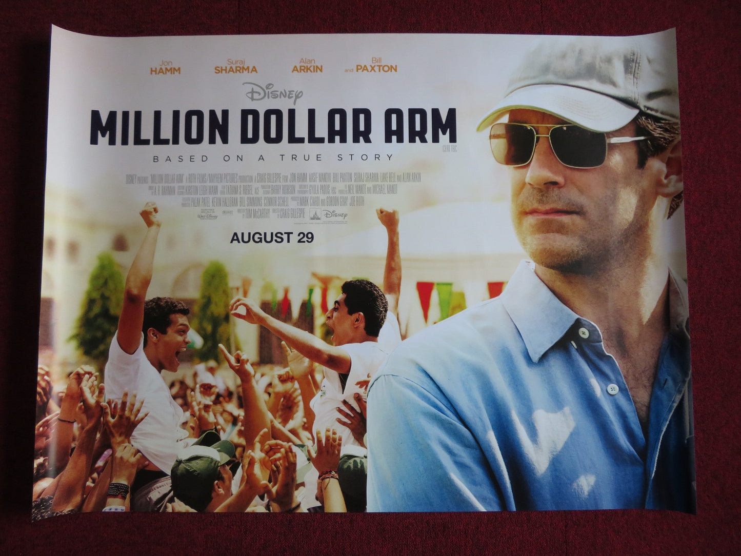 MILLION DOLLAR ARM UK QUAD (30"x 40") ROLLED POSTER DISNEY JON HAMM 2014 Rendezvous Cinema Movie posters