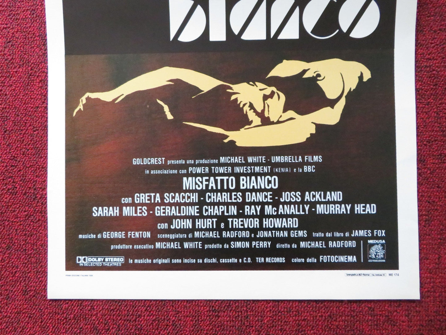 MISFATTO BIANCO ITALIAN LOCANDINA POSTER SARAH MILES JOSS ACKLAND 1987 Rendezvous Cinema Movie posters