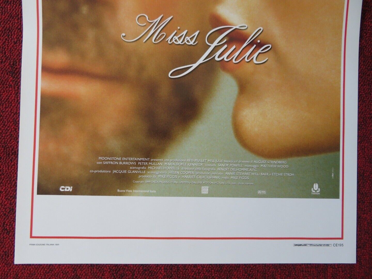 MISS JULIE ITALIAN LOCANDINA (27.5"x13") POSTER SAFFRON BURROWS P MULLAN 1999 Movie posters