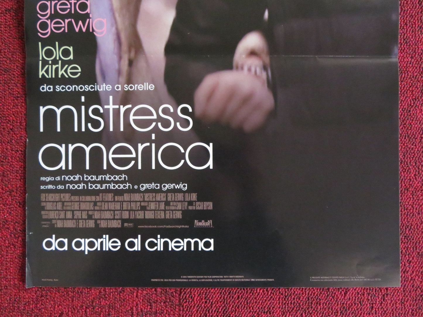 MISTRESS AMERICA ITALIAN LOCANDINA POSTER GRETA GERWIG LOLA KIRKE 2015 Rendezvous Cinema Movie posters