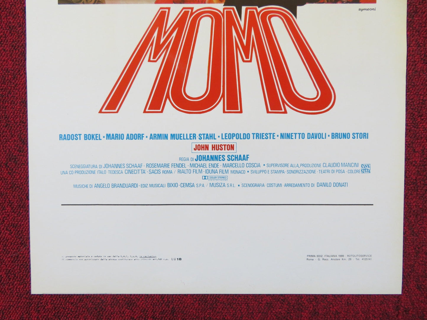 MOMO ITALIAN LOCANDINA POSTER RADOST BOKEL MARIO ADORF 1986 Rendezvous Cinema Movie posters
