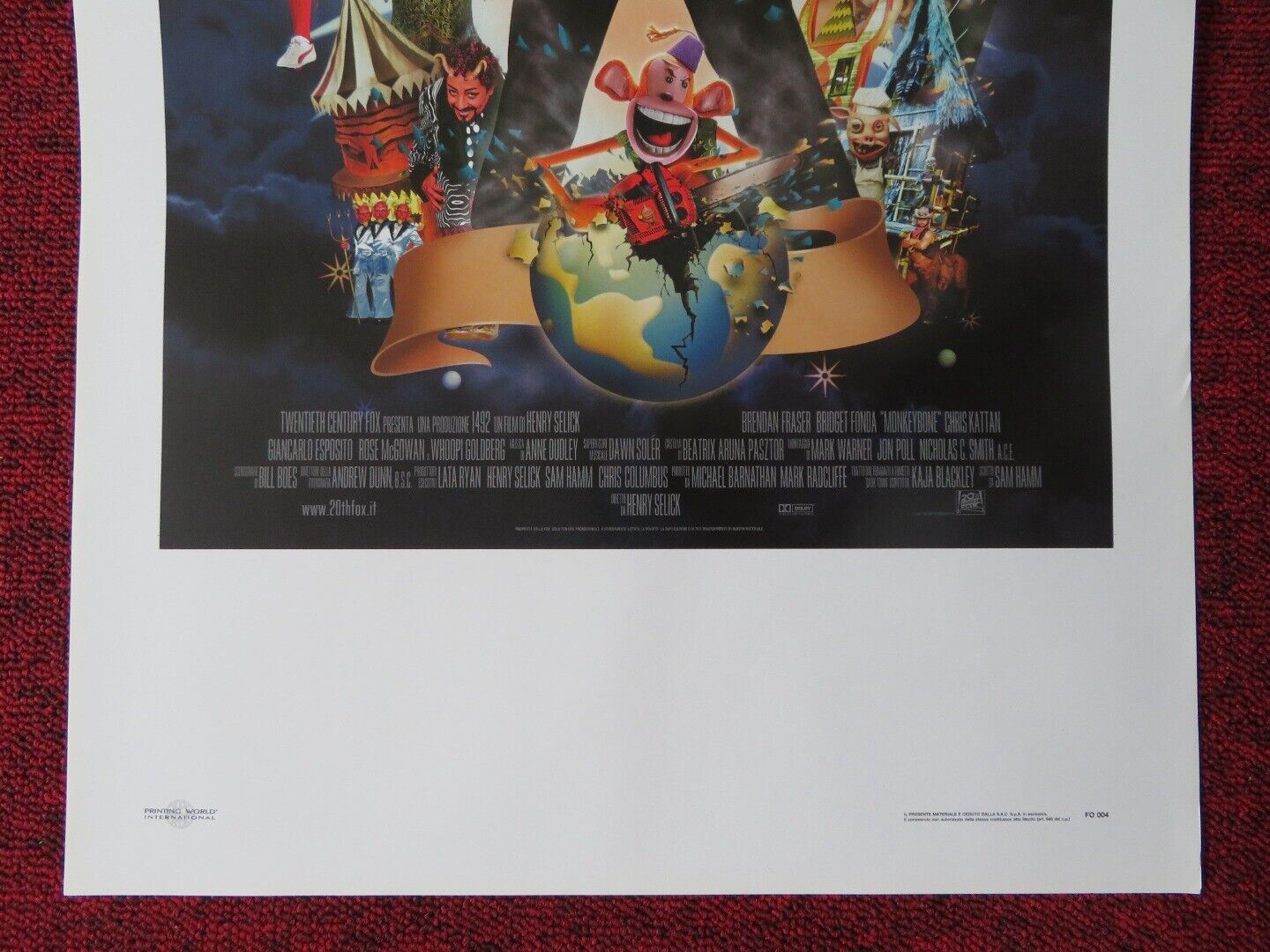 MONKEYBONE ITALIAN LOCANDINA (27.5"x13") POSTER B FRASER BRIDGET FONDA 2001 - Rendezvous Cinema