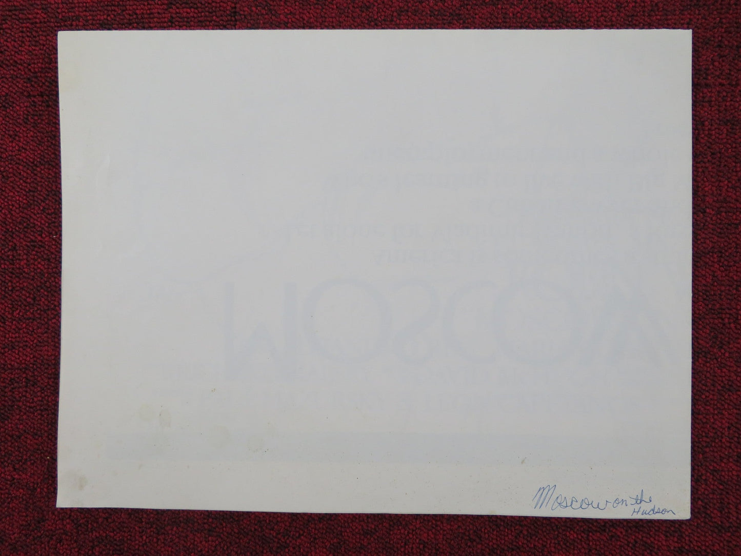 MOSCOW ON THE HUDSON FOLDED US ONE SHEET POSTER ROBIN WILLIAMS 1984 Rendezvous Cinema Movie posters