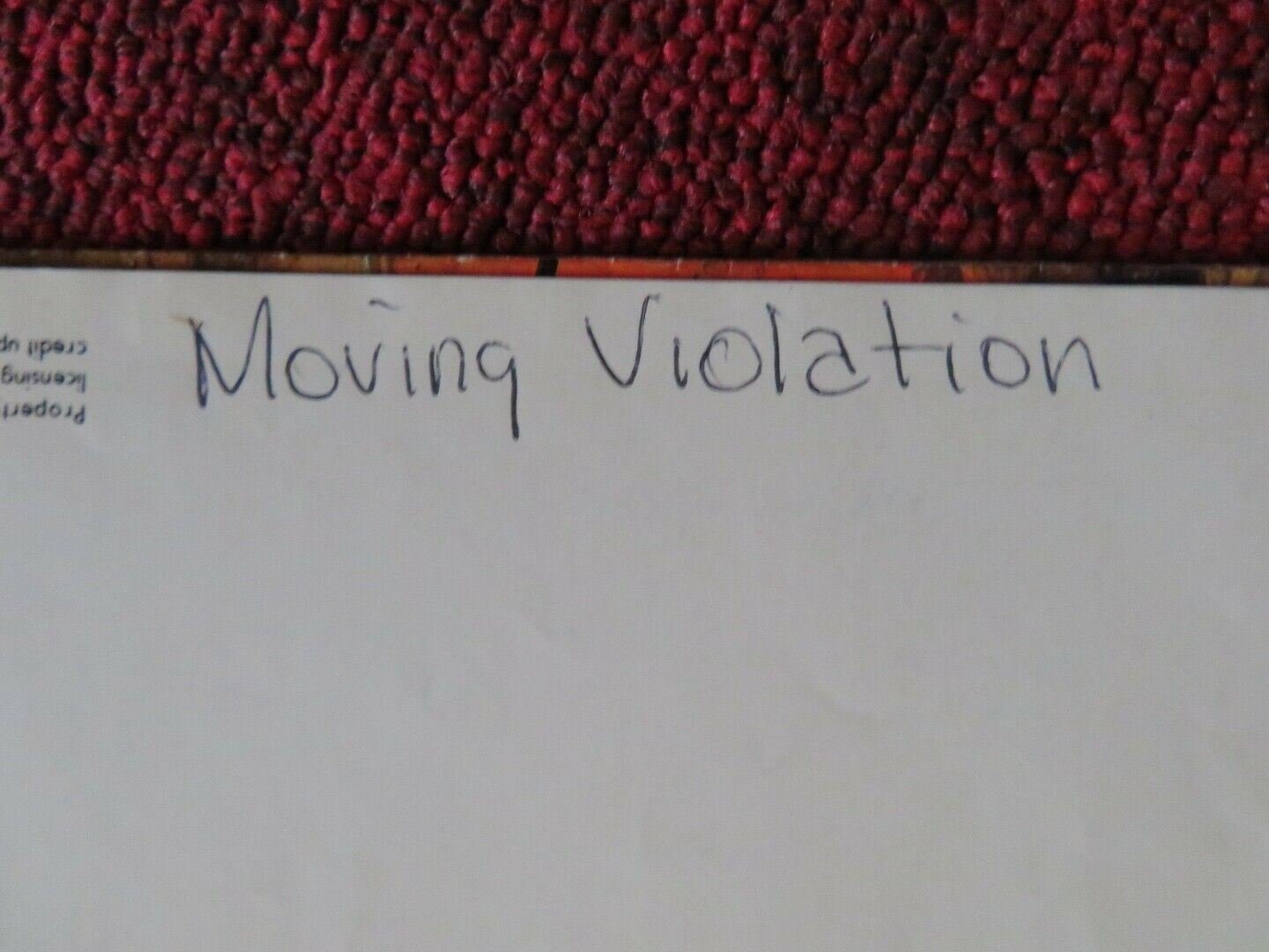 MOVING VIOLATION - STYLE B FOLDED US ONE SHEET POSTER STEPHEN MCHATTIE 19766 Movie posters