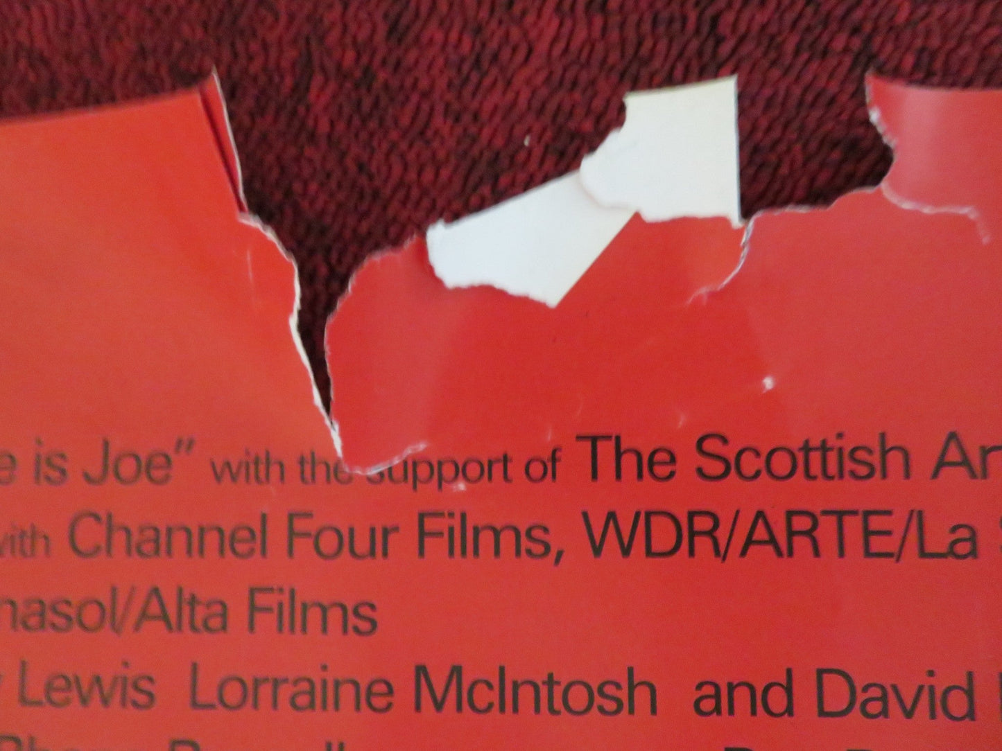 MY NAME IS JOE UK QUAD ROLLED POSTER KEN LOACH PETER MULLAN LOUISE GOODALL 1998 Rendezvous Cinema Movie posters