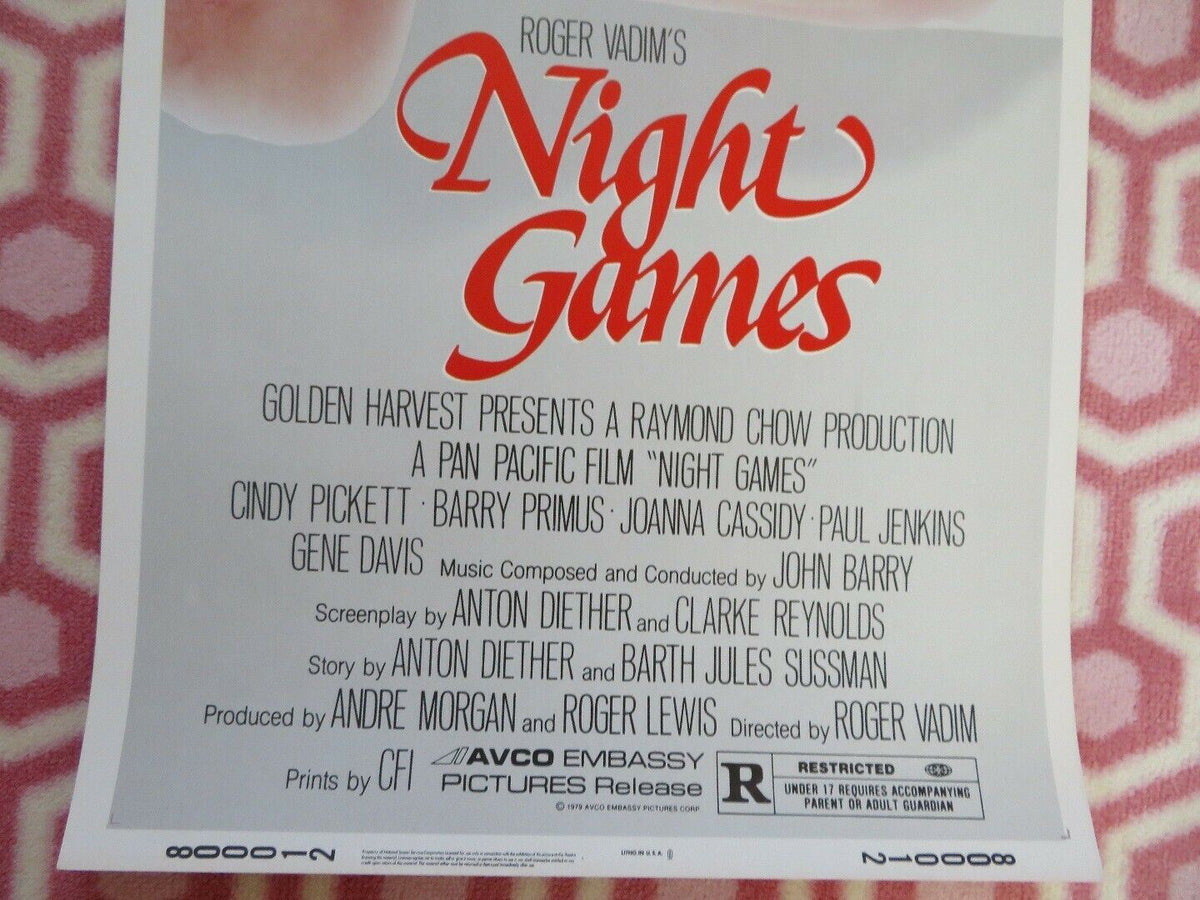 NIGHT GAMES US INSERT (14"x 36") POSTER CINDY PICKETT BARRY PRIMUS 1979 Movie posters