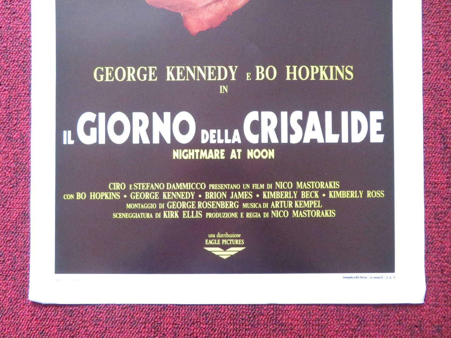 NIGHTMARE AT NOON ITALIAN LOCANDINA POSTER GEORGE KENNEDY BO HOPKINS 1988 Rendezvous Cinema Movie posters