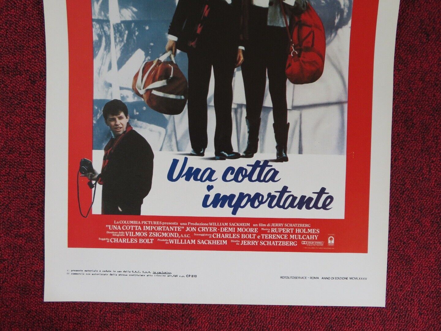 NO SMALL AFFAIR ITALIAN LOCANDINA (27.5"x12.5") POSTER DEMI MOORE 1984 Movie posters