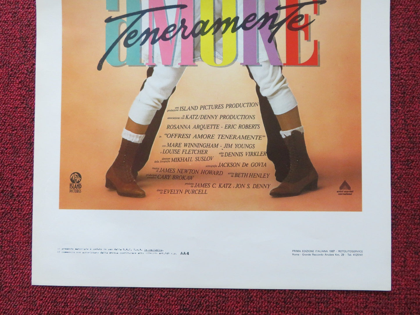 NOBODY'S FOOL ITALIAN LOCANDINA POSTER ROSANNA ARQUETTE ERIC ROBERTS 1986 Rendezvous Cinema Movie posters