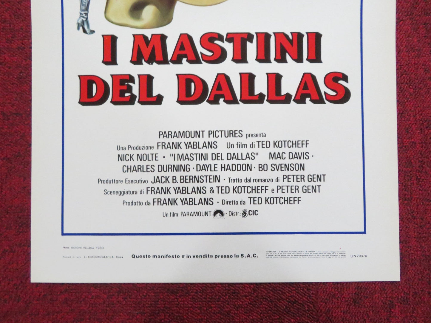 NORTH DALLAS FORTY ITALIAN LOCANDINA POSTER NICK NOLTE MAC DAVIS 1980 Rendezvous Cinema Movie posters