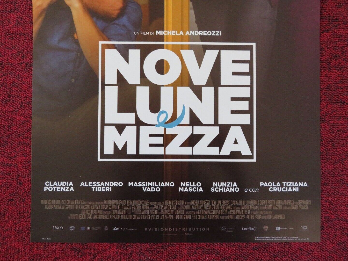 NOVE LUNE E MEZZA ITALIAN LOCANDINA (26.5"x12.5") POSTER GIORGIO PASOTTI 2017 Movie posters