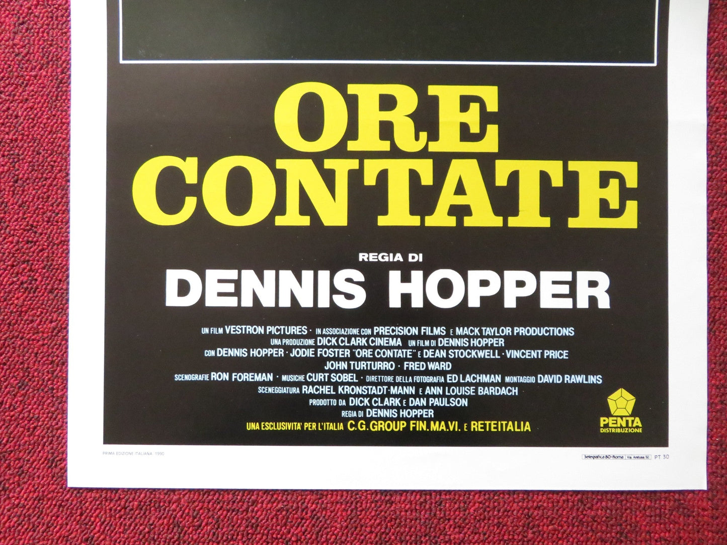 ORE CONTATE / CATCHFIRE ITALIAN LOCANDINA POSTER JODIE FOSTER DENNIS HOPPER 1990 Rendezvous Cinema Movie posters