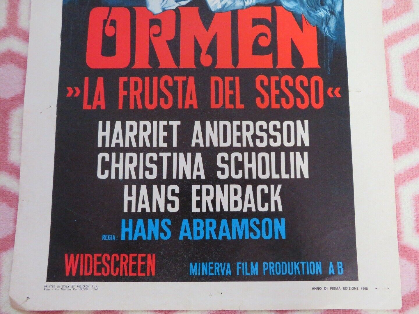 ORMEN ITALIAN LOCANDINA (27.5"x13") POSTER HARRIET ANDERSON 1968 Movie posters
